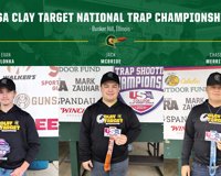 Photo of MCC Clay Target Shooter's Evan Plonka, Jack McBride, and Chase Merritt at the USA Clay Target National Trap Championship.