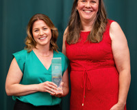 Alumna, Abilene Smith, with Executive Director of the MCC Foundation, Lisa Lund, at the 2025 Centurion Awards Banquet.