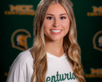 A posed headshot of MCC volleyball player Lauren Rowe.